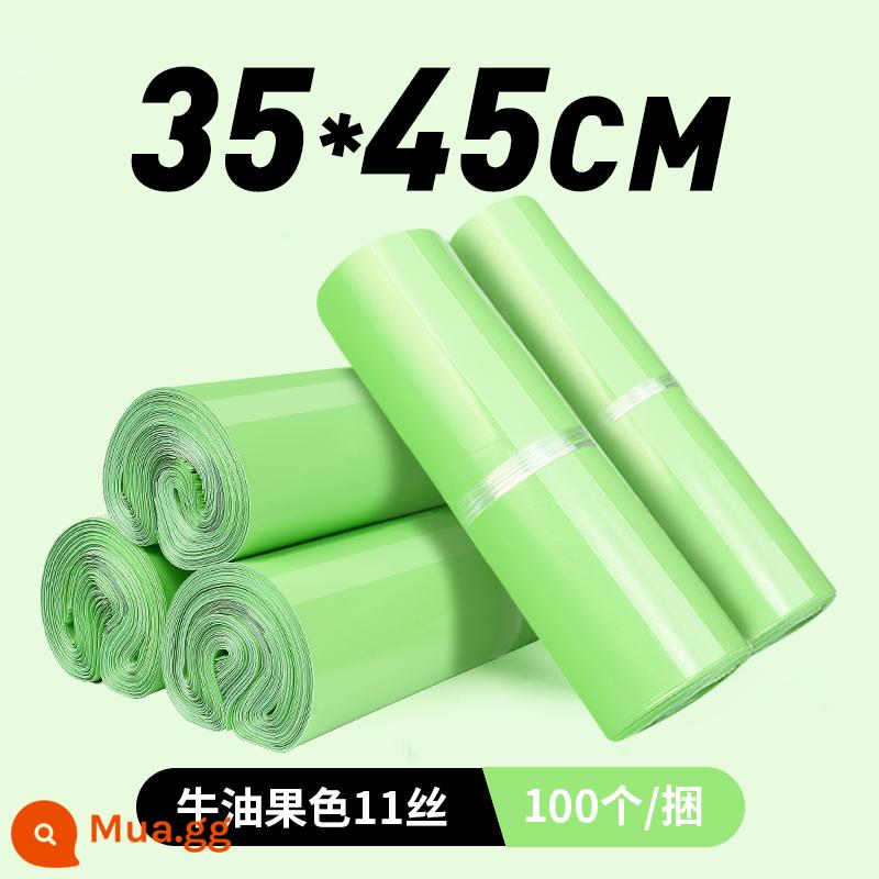 Túi chuyển phát nhanh màu tím dày đóng gói túi hậu cần túi không thấm nước bao bì quần áo Taobao túi phá hủy tùy chỉnh bán buôn - Bơ xanh 35x45[100 quả]