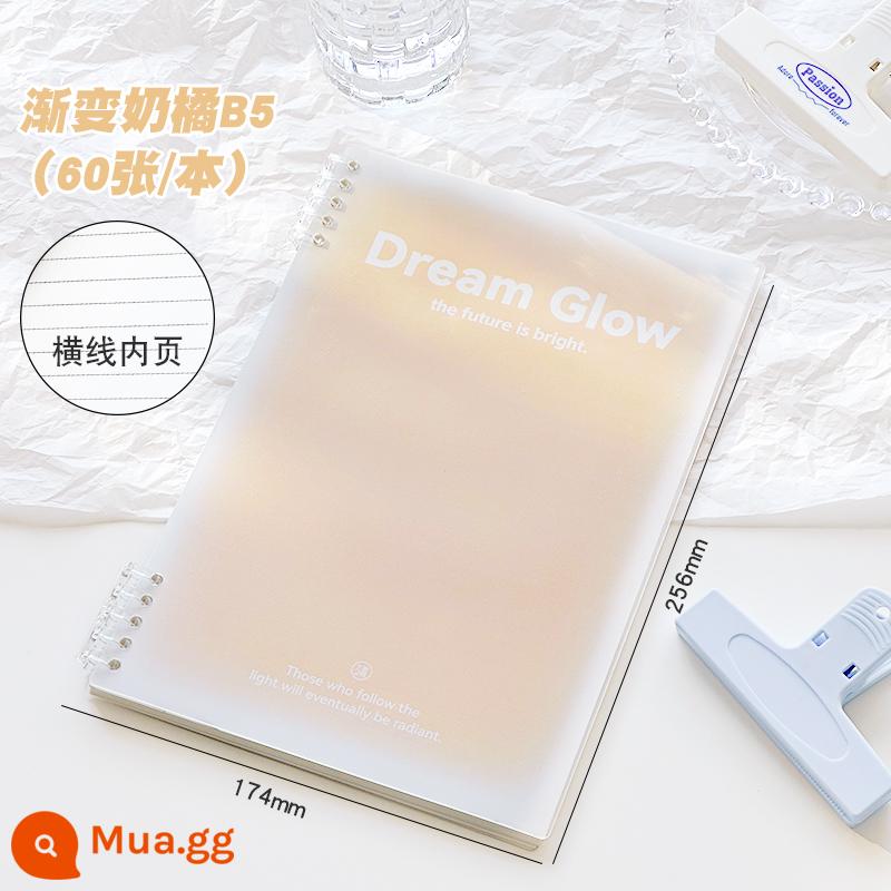 b5 sổ tay rời thân thiện với tay có thể tháo rời giá trị cao đơn giản gradient học sinh a5 notepad da mềm - Mới ❤Ideal Orange B5 (60 ảnh/cuốn)