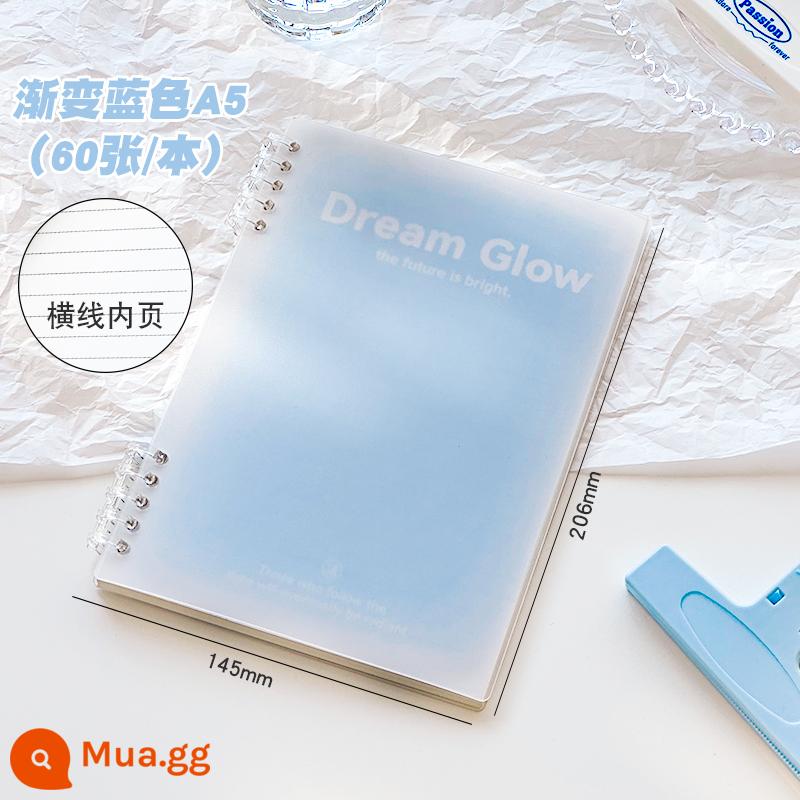 b5 sổ tay rời thân thiện với tay có thể tháo rời giá trị cao đơn giản gradient học sinh a5 notepad da mềm - ❤Mới ❤màu xanh biển A5 (60 ảnh/cuốn)