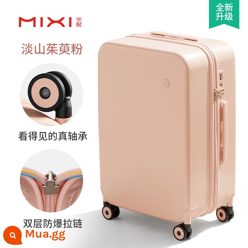 Mixi nguyên bản vali nữ 2023 mới 24 inch sức chứa lớn xe đẩy 20 du lịch lên máy bay hộp mã nam - Bột Dogwood nhẹ [Bánh xe chịu lực + Dây kéo chống cháy nổ]