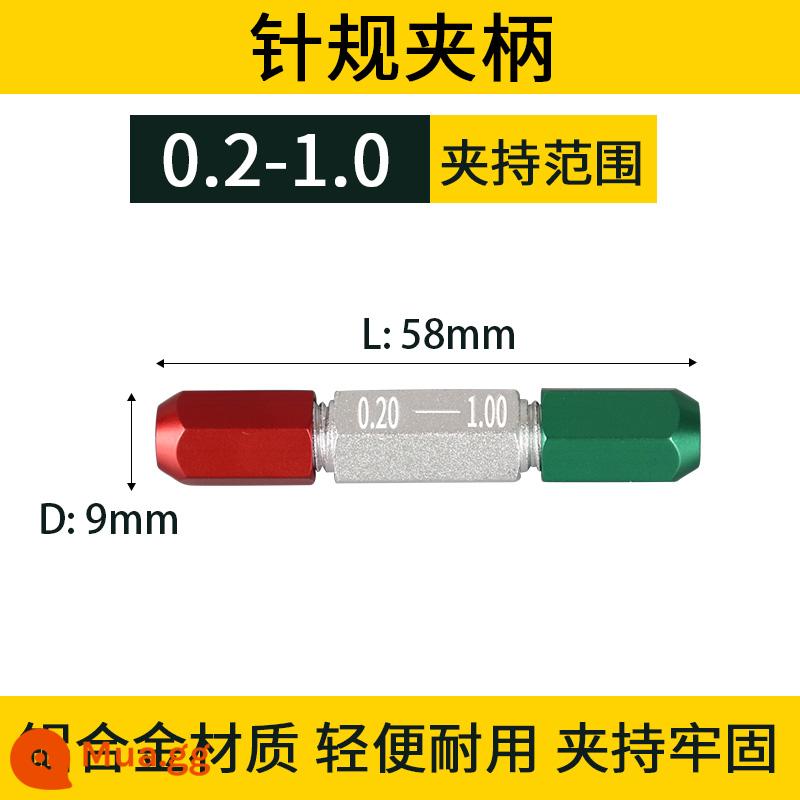 Máy đo kim thương hiệu Fengjie, máy đo phích cắm pin, thanh đo chính xác, công cụ kiểm tra, đo độ chính xác cao, máy đo đường chuyền và dừng, thép trắng 0,1-25mm - Phạm vi kẹp Tay cầm bằng hợp kim nhôm 0,2-1,0