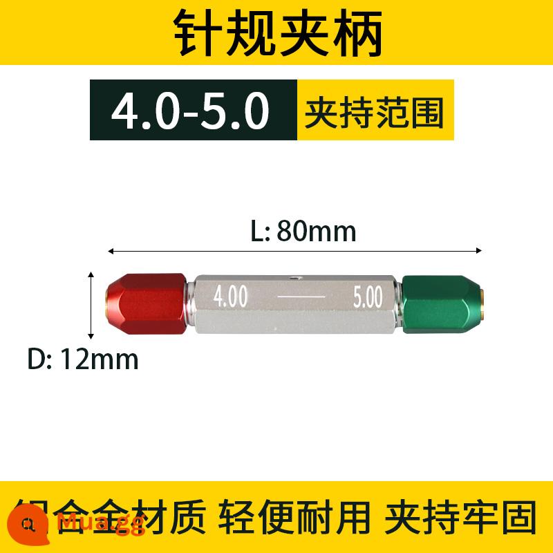 Máy đo kim thương hiệu Fengjie, máy đo phích cắm pin, thanh đo chính xác, công cụ kiểm tra, đo độ chính xác cao, máy đo đường chuyền và dừng, thép trắng 0,1-25mm - Phạm vi kẹp 4.0-5.0