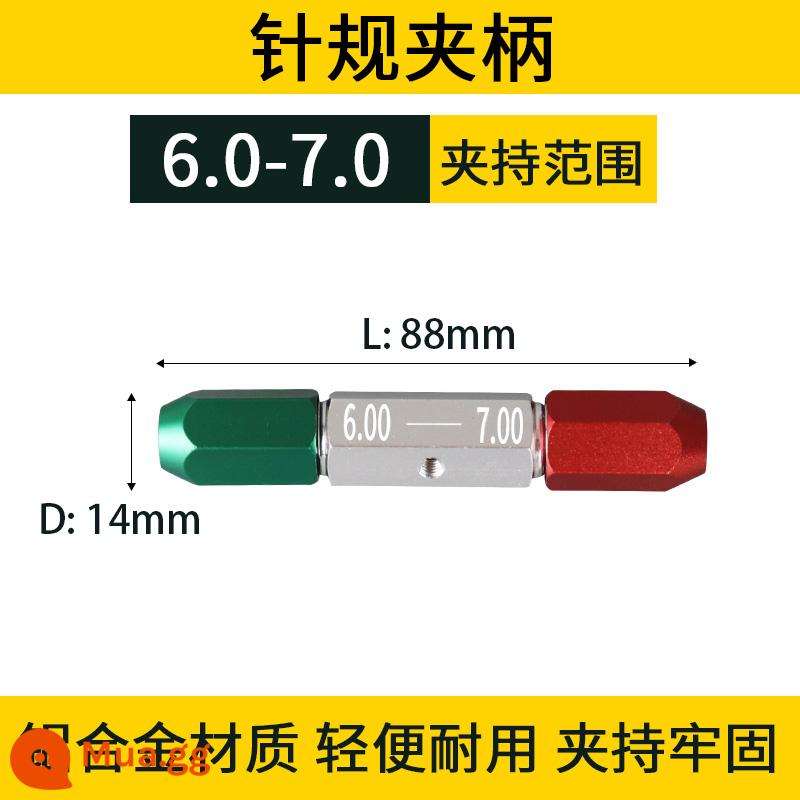 Máy đo kim thương hiệu Fengjie, máy đo phích cắm pin, thanh đo chính xác, công cụ kiểm tra, đo độ chính xác cao, máy đo đường chuyền và dừng, thép trắng 0,1-25mm - Phạm vi kẹp 6.0-7.0