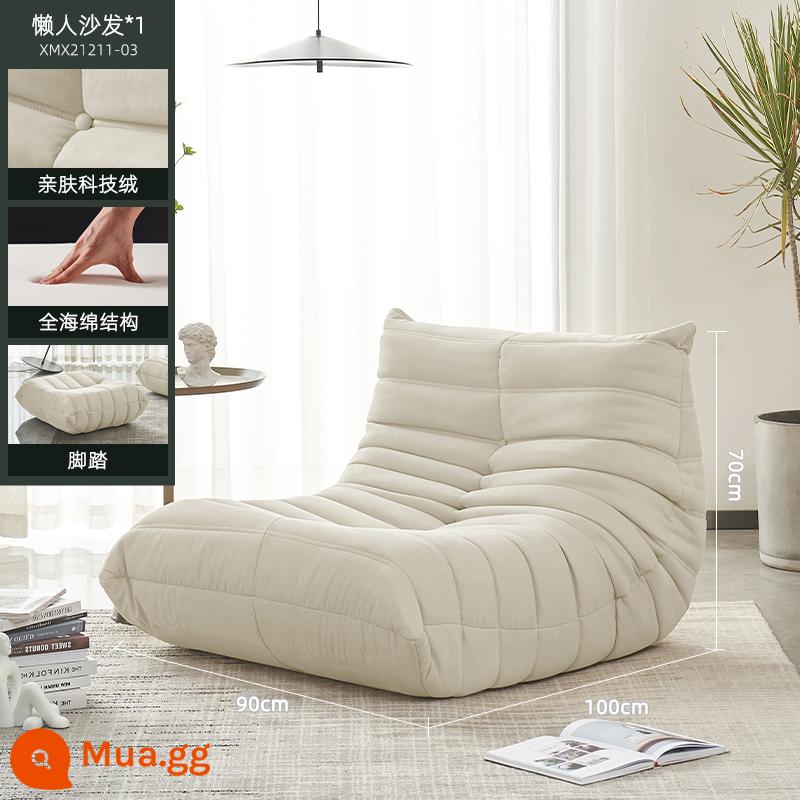 Mùa Đông Gấu Sâu Bướm Sofa Lười Tất Nam Ban Công Ghế Giải Trí Ánh Sáng Phòng Ngủ Cao Cấp Sofa Nhỏ Bắc Âu Đơn Ghế Chống Bẹp Đầu - Ghế đơn KF-41 + phiên bản xốp có bàn đạp chân - nhung công nghệ bionic [trắng nhạt]