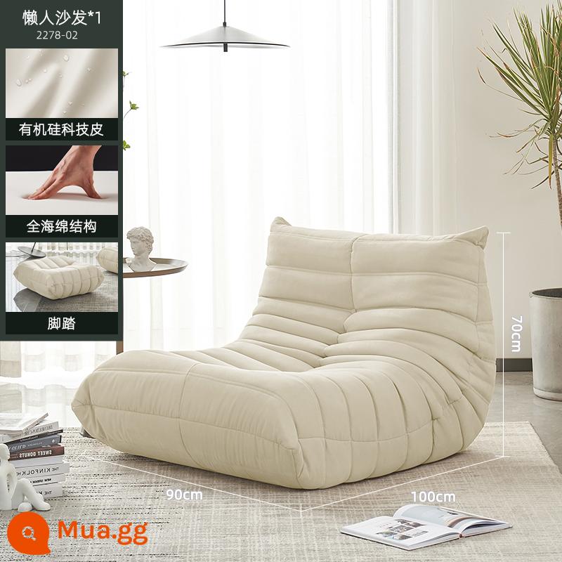 Mùa Đông Gấu Sâu Bướm Sofa Lười Tất Nam Ban Công Ghế Giải Trí Ánh Sáng Phòng Ngủ Cao Cấp Sofa Nhỏ Bắc Âu Đơn Ghế Chống Bẹp Đầu - Ghế đơn KF-41 + phiên bản xốp có bàn đạp chân - Da silicone kháng khuẩn [trắng nhạt]