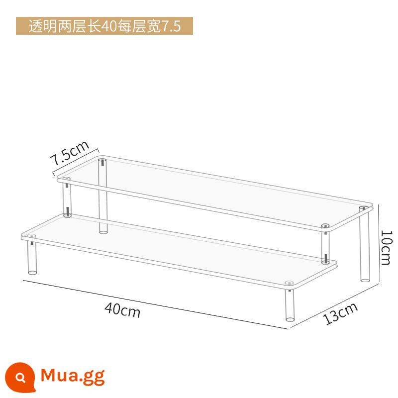 Bubble Mart Acrylic Loại Thang Kệ Trưng Bày Mù Hộp Bảo Quản Mô Hình Búp Bê Hình Búp Bê Giá Đỡ - Lớp thứ hai dài 40cm (chất liệu nâng cấp và dày dặn)