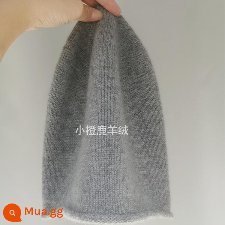 Consinee Mũ len cashmere nguyên chất 100% dành cho nam và nữ, viền dệt kim ấm áp, mũ lạnh, phong cách COS giản dị châu Âu và Mỹ - khí chất màu xám