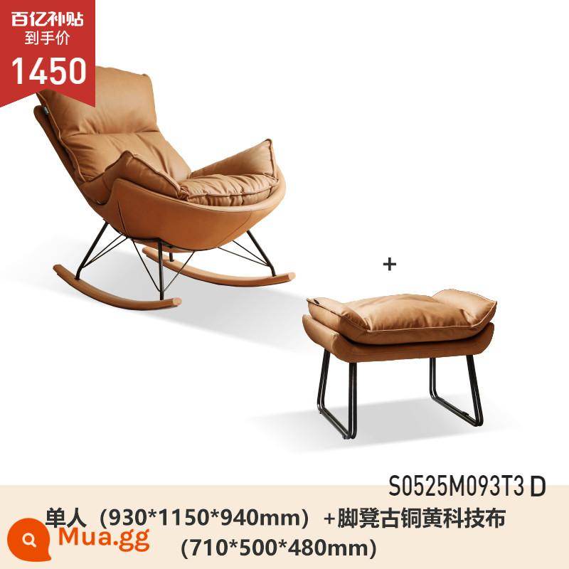 Genji Gỗ Ngôn Ngữ Vải Ốc Ghế Sofa Đơn Ghế Hình Hoa Đính Đá Người Lớn Chống Bẹp Đầu Sofa Lười Ban Công Nhà Giải Trí - Ghế đơn + bệ chân 0,93m (vải kỹ thuật-đồng) S0525