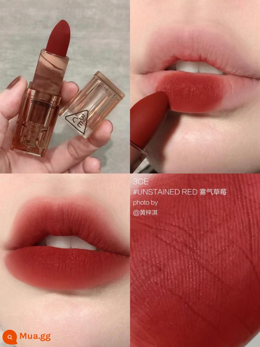 3CE son men đắng giờ cà phê đắng màu nước ánh sáng nhung mờ mờ mousse gương mây son môi mới - #unstained Mist Strawberry có hàng và vận chuyển nhanh chóng!