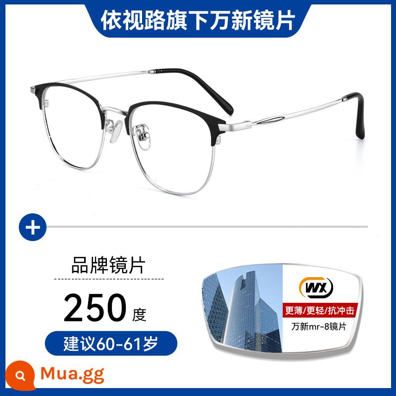 Kính đọc sách tùy chỉnh Zeiss của Đức dành cho nam chống ánh sáng xanh độ phân giải cao siêu nhẹ thương hiệu thời trang cao cấp chính hãng 2023 phong cách mới - Ống kính Wanxin MR-8 của Essilor [+250 độ] được khuyên dùng cho người 60-62 tuổi