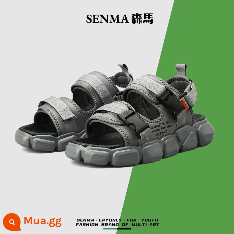 Giày Sandal Semir Nam Mùa Hè Mới 2023 Áo Khoác Ngoài Đế Dày Thường Lái Xe Ngoài Trời Giày Thể Thao Nam Đi Biển W - xám