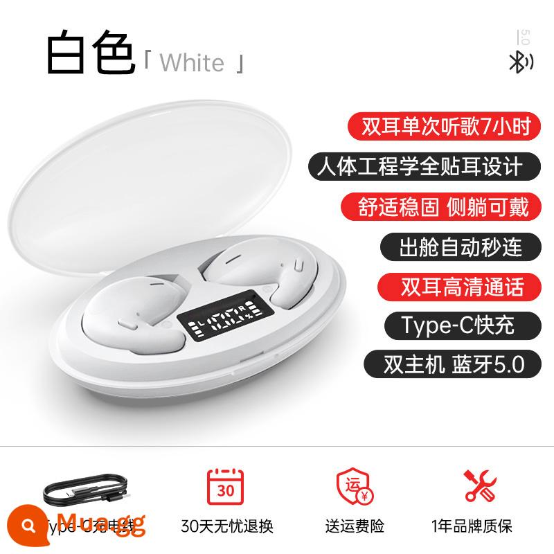 Tai nghe Bluetooth thực sự không dây mà không cần sớm loại tai 2022 mới trong một thời gian dài, không đau, thời lượng pin dài - Phiên bản tiêu chuẩn màu trắng [kết nối thứ hai tự động + thời lượng pin 16 giờ + hiệu ứng âm thanh HIFI]