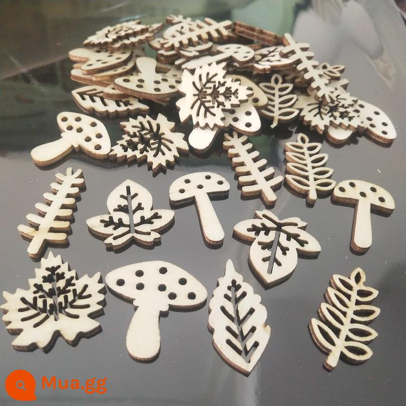 Lemeng dây buộc thuốc nhuộm handmade tự làm dụng cụ chất liệu gói áo thun trẻ em lạnh nhuộm quần áo nhuộm sắc tố 8 màu - Dăm gỗ hình nấm [trộn 50 miếng]