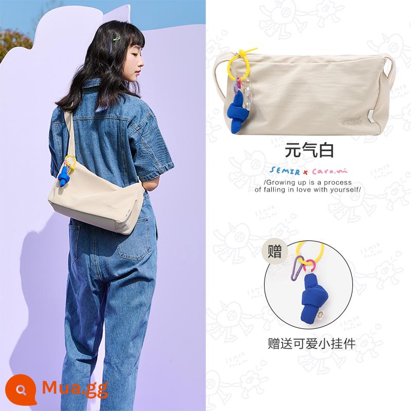 Túi Semir Messenger cho nữ Túi khí chung mới Túi đeo vai đa năng giản dị Túi đi lại thích hợp Túi xách nữ thời trang - Sức sống trắng