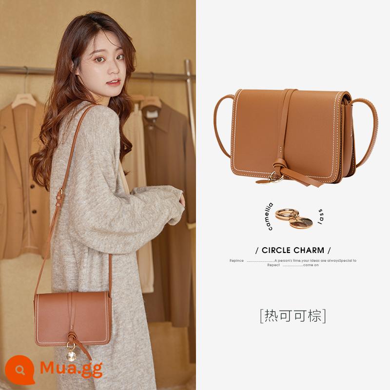 Túi Semir Messenger dành cho nữ trong mùa thu và mùa đông New Niche Túi đeo vai đơn tiên tiến Đa năng Túi Satchel đơn giản Túi xách nữ có họa tiết - nâu