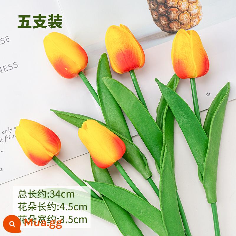 Lưới đỏ mô phỏng hoa tulip Trang trí bánh ngày lễ tình nhân chỉ có nữ thần sắc đẹp trang trí bánh cổ tích nhỏ - Mô phỏng hoa tulip pu phong cách hoàng hôn màu đỏ 10 miếng