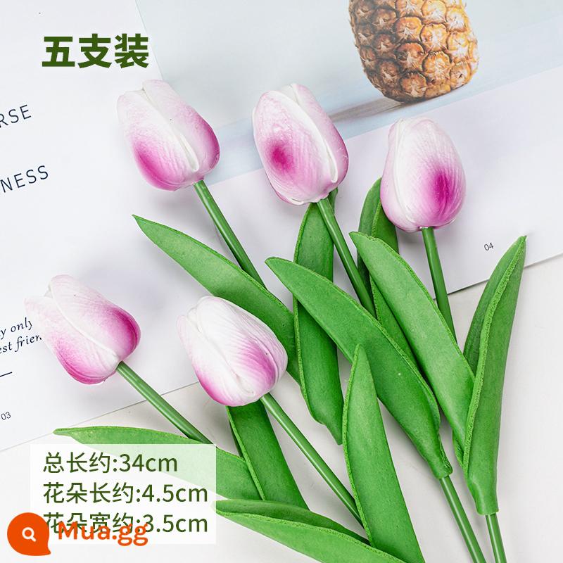 Lưới đỏ mô phỏng hoa tulip Trang trí bánh ngày lễ tình nhân chỉ có nữ thần sắc đẹp trang trí bánh cổ tích nhỏ - Mô phỏng kiểu hoa tulip pu, tím nhạt, 10 miếng