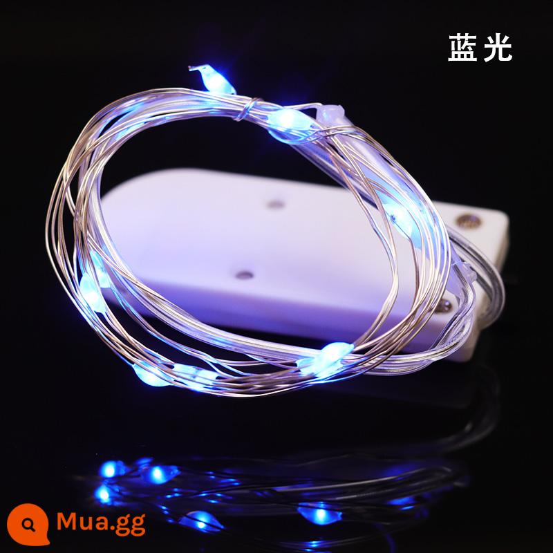 ĐÈN LED Dây Đồng Ánh Sáng Chuỗi Ánh Sáng Nút Pin Ánh Sáng Chuỗi Ánh Sáng Làm Bánh Trang Trí Sắp Xếp Sáng Tạo Trang Trí Bánh Hâm Nóng Ánh Sáng - Màu xanh dài 1 mét