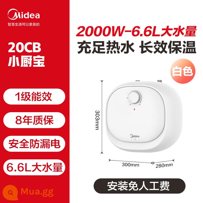 Midea 6.6L lít bếp nhỏ kho báu máy nước nóng nhà bếp nhỏ mini tốc độ nhiệt điện hộ gia đình dưới quầy nước nóng kho báu 20CB - Trắng