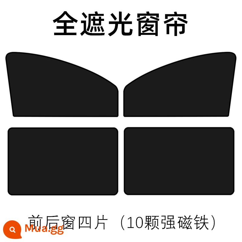Tấm che nắng ô tô hấp thụ từ tính Tấm che nắng và tấm cách nhiệt phía sau dành cho trẻ em cho rèm vải bên trong ô tô rào chắn riêng tư bên cửa sổ - 4 miếng trong toàn bộ xe - rèm chắn sáng toàn bộ bằng băng đen dày [10 nam châm mạnh] phổ biến cho tất cả các mẫu xe