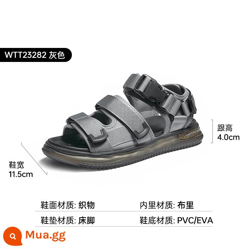 Chuồn Chuồn Đỏ Nam Mùa Hè 2023 Mới Giày Sandal Nam Khóa Dán Đế Dày Giày Đi Biển Xăng Đan - WTT232822 màu xám