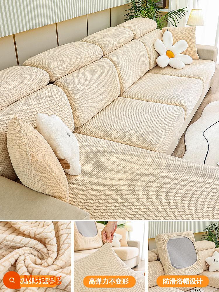 Thun Bọc Sofa 2023 Mới Tất Cả Bao Gồm Đa Năng Chống Trơn Trượt Đơn Giản Hiện Đại Ghế Bốn Mùa Đa Năng Đệm - Nianchu—màu be