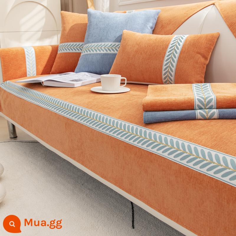 Đệm Sofa Bốn Mùa Đa Năng Chống Trơn Trượt 2022 Mới Ghế Sofa Đơn Giản Hiện Đại Tựa Lưng Khăn Vải Mùa Đông - Ruoyan-cam