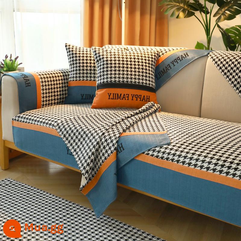 Sofa đệm bốn mùa đa năng đệm nhẹ sang trọng hiện đại bọc sofa cao cấp 2022 sofa mới khăn trải vải tùy chỉnh - Nhược Phong-xanh