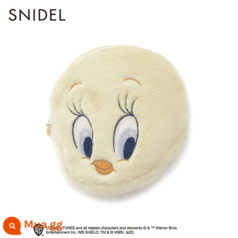 SNIDEL HOME2022 mùa thu đông mới mô hình hợp tác tweety túi lưu trữ thay đổi jacquard SHGG224264 - kem trắng