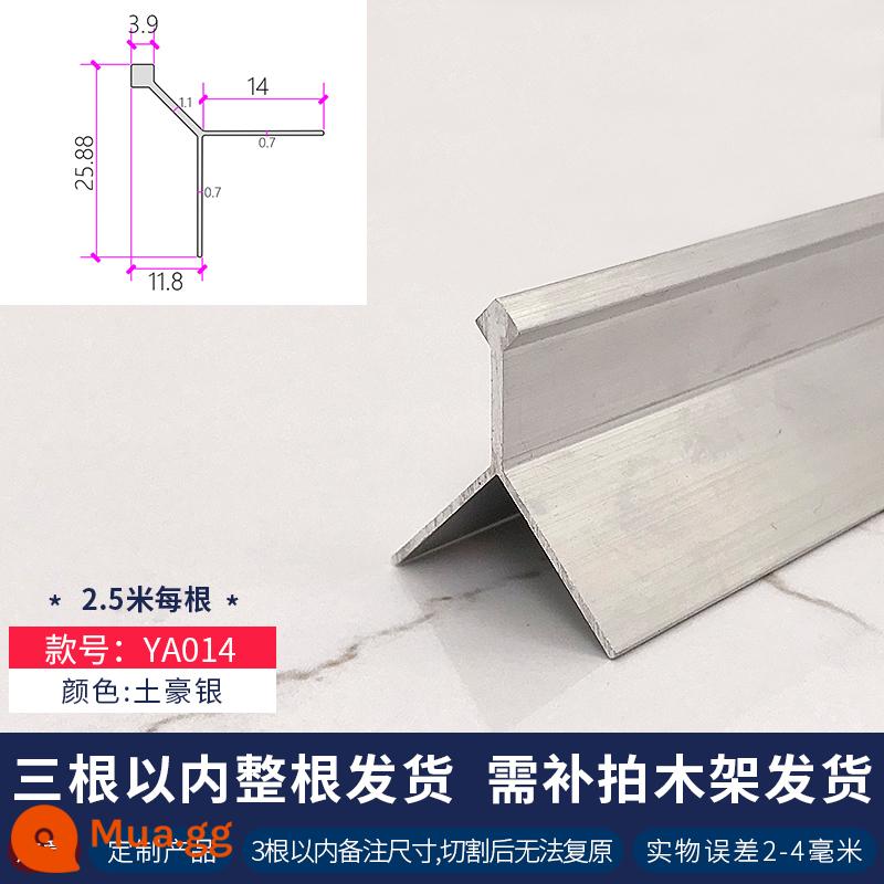 5mm6 tấm ốp tường dây chuyền đóng vật liệu ép đùn nhôm dải bao quanh dải trang trí dải cạnh áp lực tấm ốp chân tường bằng hợp kim nhôm hình chữ I màu đen - Ông trùm địa phương bạc 1746 được bán 2,5 mét mỗi miếng