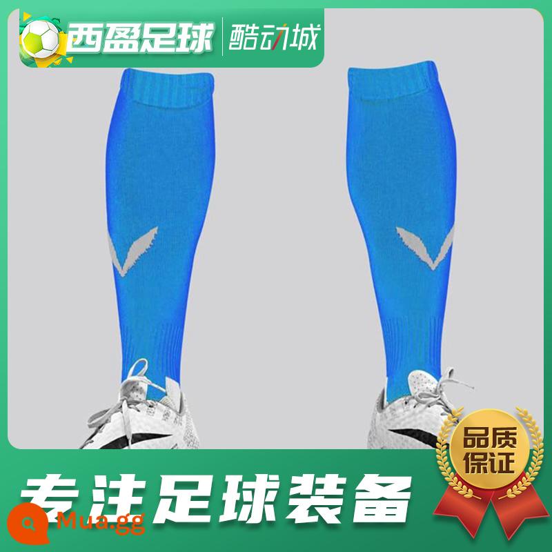 Xiying Football Chamois Player Edition Vớ đến đầu gối Vớ bóng đá eo dài - Xanh da trời (người lớn 40-45)