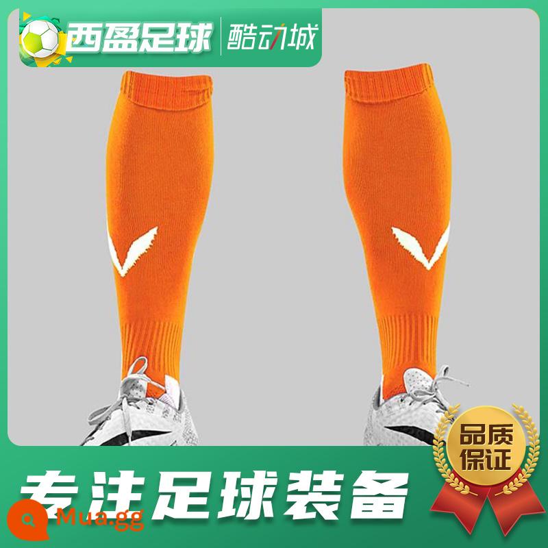 Xiying Football Chamois Player Edition Vớ đến đầu gối Vớ bóng đá eo dài - Cam (trẻ em 35-40)