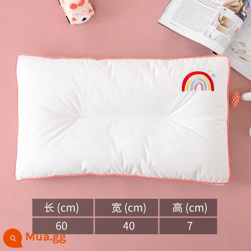 Gối Do love trẻ em cotton loại A thêu có thể giặt lõi gối cho bé mẫu giáo trên 3 tuổi - Gối học sinh 100% cotton của Shell (Cầu Vồng)