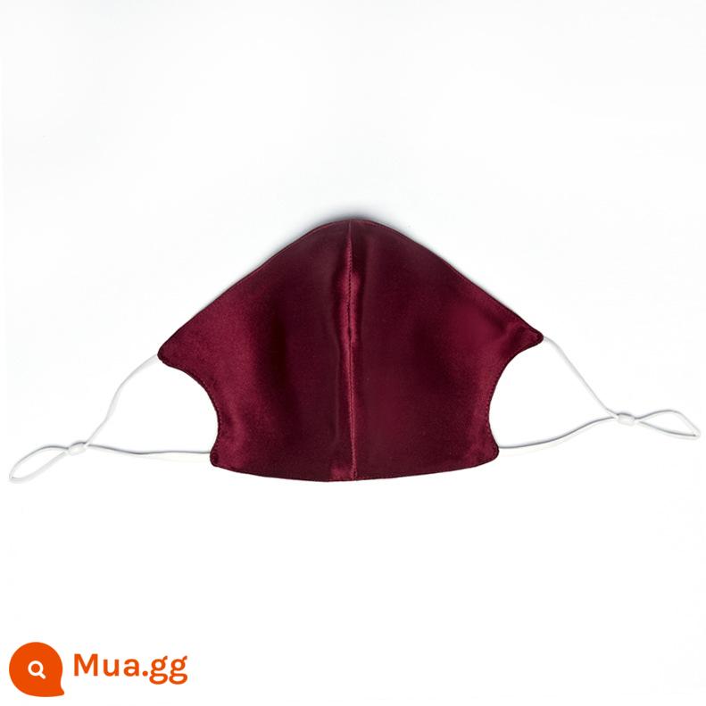 Cross -bordder Double -layer Mulberry Silk Mặt nạ 22 Mimi Bốn mùa Kem chống nắng Dustproof Real Silk Mask Chăm sóc da - Khóa tai có thể điều chỉnh bảo vệ hai lớp màu đỏ tía