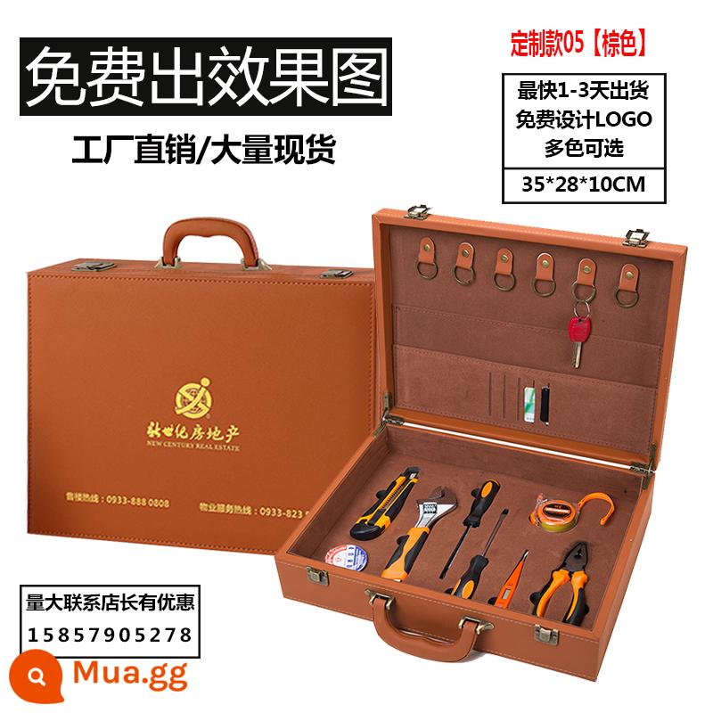 Hộp giao hàng Spot PU Da tay -Danded Box Hand -in -hand nhỏ Hộp Key Hộp Key Hộp lớn Hộp quà tặng lớn - Mẫu tùy chỉnh màu cam đậm 05