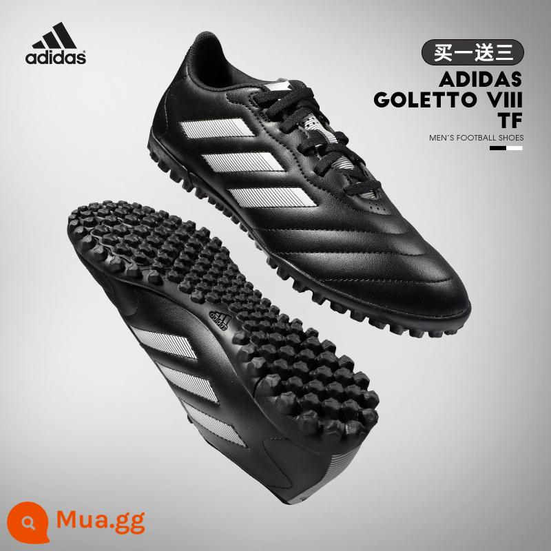 AdidasGiày đá bóng nam đinh gãy TF thể thao chính hãng chống trơn trượt trẻ em học sinh tiểu học giày cỏ nhân tạo - Phiên bản đen trắng dành cho người lớn