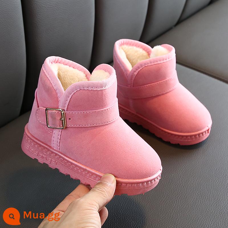 Bộ mã bị hỏng giải phóng mặt bằng trẻ em Boot Boy Boy Boy Booth Boots dày 3-7 trẻ em thêm giày cotton phía tây mùa đông chống trượt 9 - Giày đi tuyết màu hồng/1818