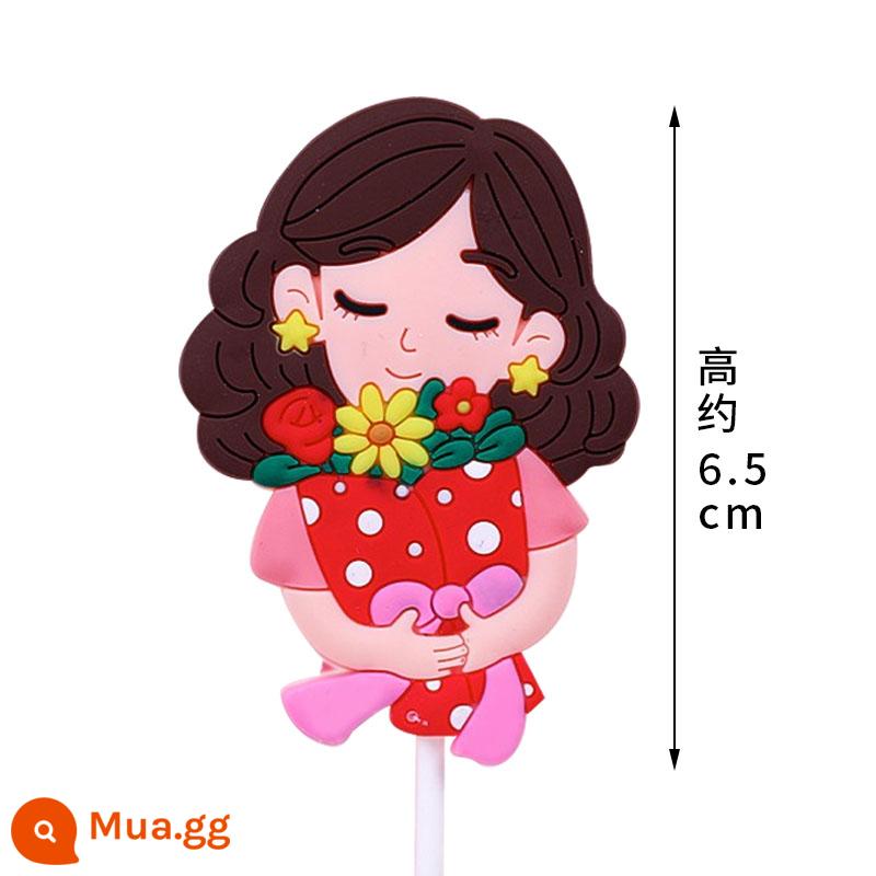 38 Happy Goddess's Day Chèn Thẻ Trang Trí Bánh Nữ Hoàng Lái Xe Quay Lại Xem Cô Gái Cắm Sinh Nhật Của Mẹ Nướng Thẻ - cái hồ màu xanh