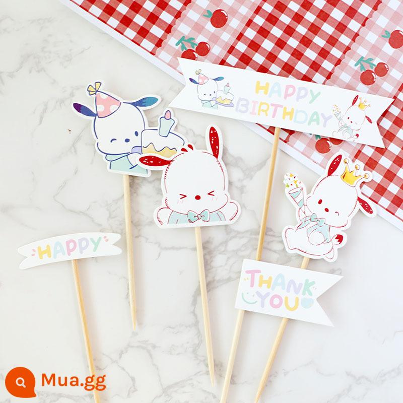 Hoạt hình dễ thương hình chú chó heo đầu heo trang trí bánh phô mai HBD cắm NGỌT Kem nến cắm thẻ - Gói vật liệu dành cho bữa tiệc dành cho chó Pacha