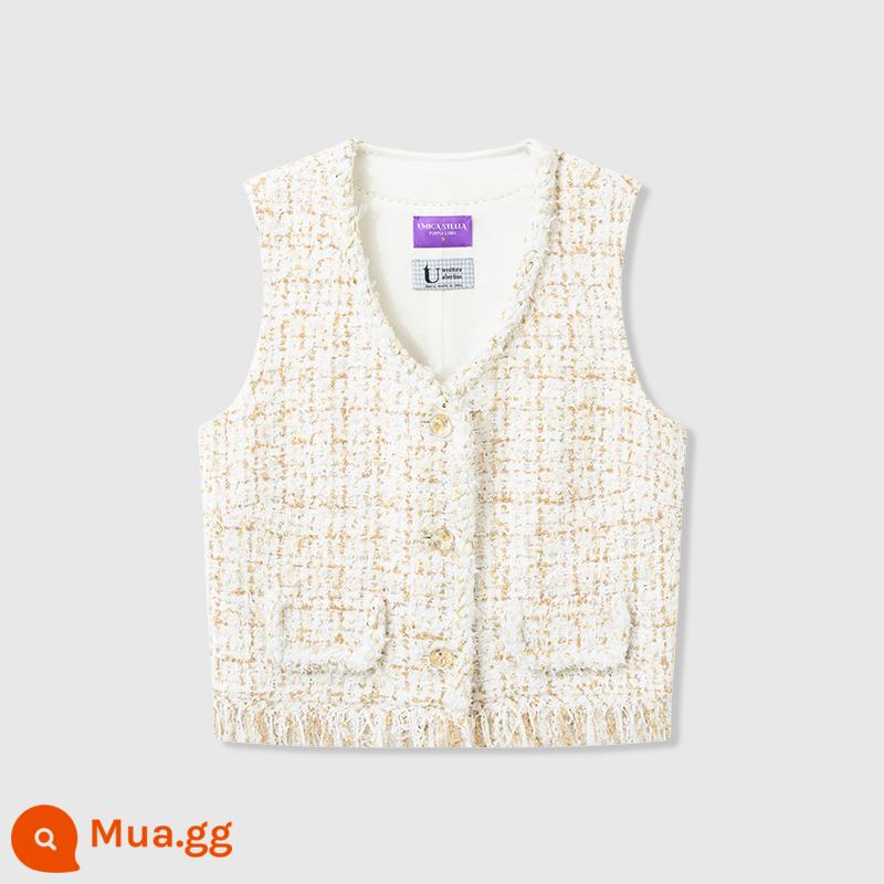 UNICA/Purple Label_Double C Hàng Nhập Khẩu Chính Hãng Sang Trọng Châu Âu_Bộ Áo Khoác Vest Gió Thơm Tua Rua - [Sao Kim] Áo Tua Rua