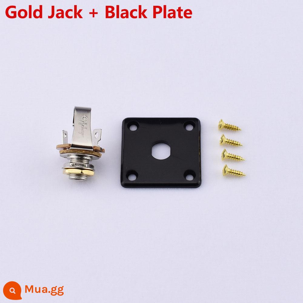 Ban Đầu Xác Thực Epi Electric Guitar Jack Jack Tấm Nhựa Ổ Cắm Đệm Đầu Ra Ổ Cắm Ghế - Jack vàng + quân đen