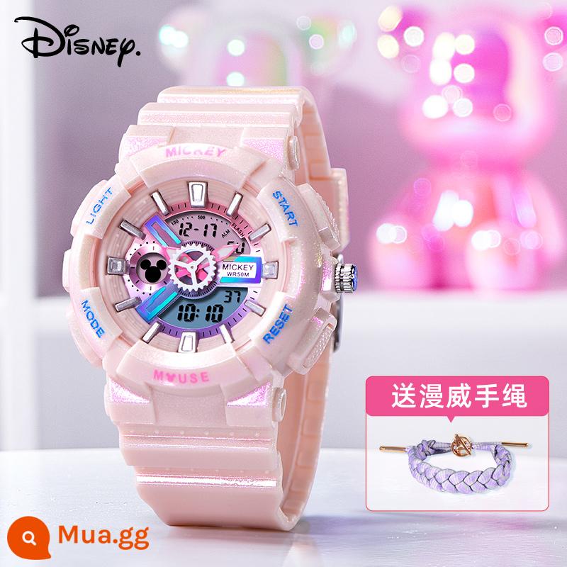 Disney doanh đồng hồ nữ học sinh THCS học sinh THPT nữ trẻ em đồng hồ điện tử chống nước học sinh tiểu học - Bột đầy màu sắc [chất liệu bóng được nâng cấp, dễ lau chùi hơn]