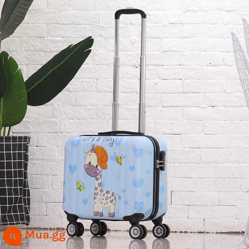 Phiên bản Hàn Quốc dễ thương của vali nhỏ 18 inch dành cho nữ đa năng có bánh xe đẩy trường hợp du lịch nhẹ mật khẩu lên máy bay trường hợp nam - Phong cách gương sơn hươu nhỏ dễ thương