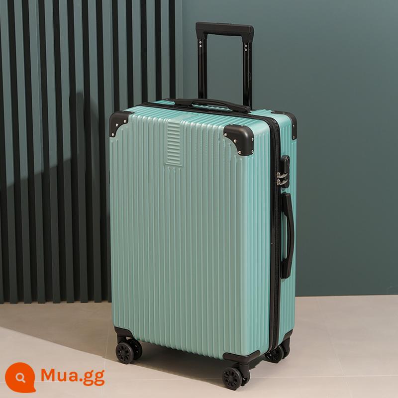 Vali xe đẩy nữ hộp nhỏ kết hợp 2022 vali sinh viên giá trị cao mới vali da 24 inch nam - Màu xanh đậm [phiên bản mờ màu đơn giản]