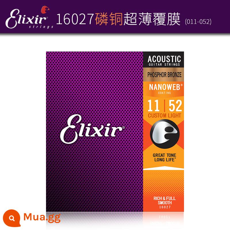 Dây Đàn Guitar Acoustic Elix 16052 Ballad 11052 Dây Đàn Guitar Trọn Bộ ELIXIR Elix - 16027|Lớp phủ siêu mỏng đồng Phosphor 011-052