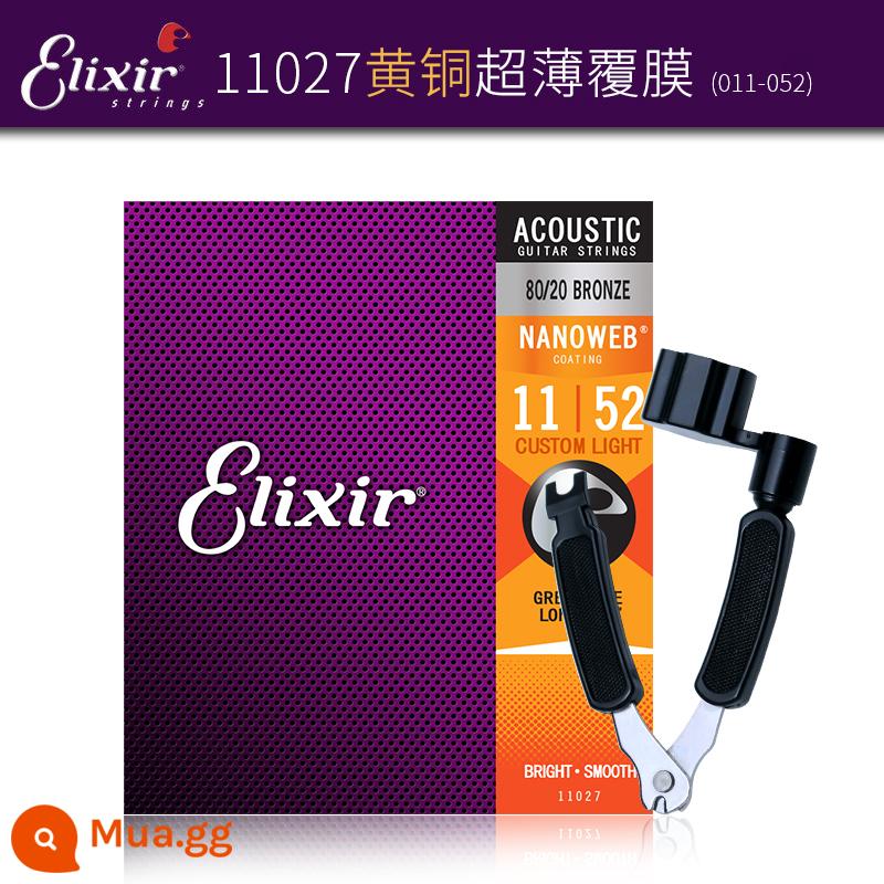 Dây Đàn Guitar Acoustic Elix 16052 Ballad 11052 Dây Đàn Guitar Trọn Bộ ELIXIR Elix - 11027 Đồng thau (011-052)+máy cắt dây