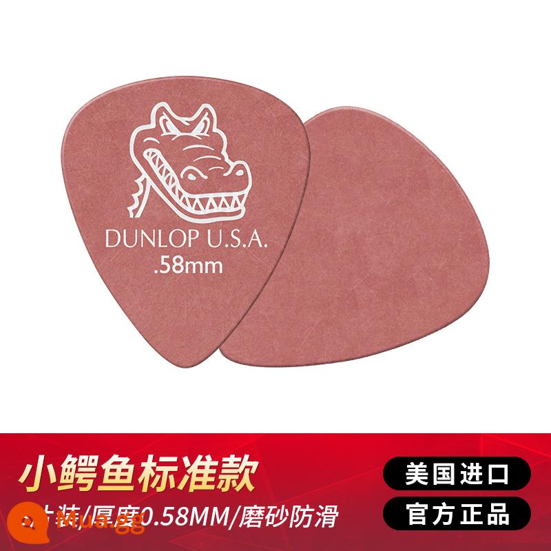 Dunlop dân gian đàn guitar acoustic pick chính hãng đàn guitar điện Dunlop gảy đàn pick lò xo chống trượt cá sấu pick - [3 cái] Hồng 0,58mm