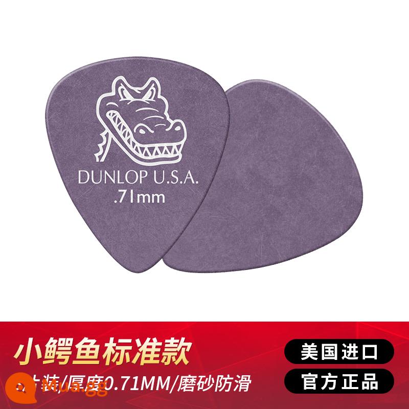 Dunlop dân gian đàn guitar acoustic pick chính hãng đàn guitar điện Dunlop gảy đàn pick lò xo chống trượt cá sấu pick - [3 cái] Tím 0,71mm