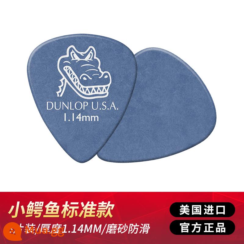 Dunlop dân gian đàn guitar acoustic pick chính hãng đàn guitar điện Dunlop gảy đàn pick lò xo chống trượt cá sấu pick - [3 cái] Màu xanh 1,14mm