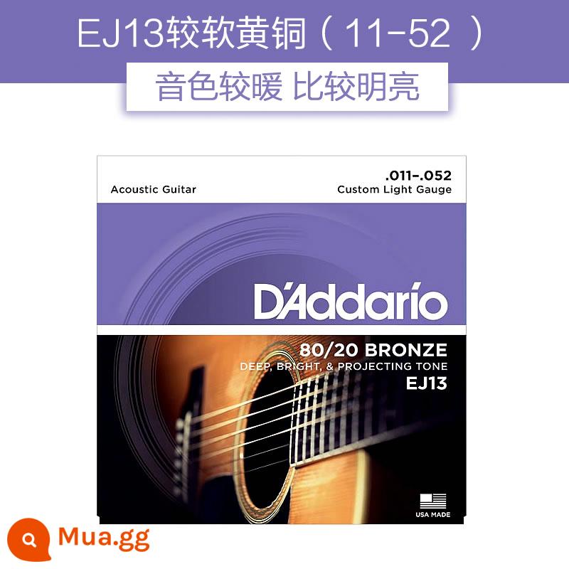 Dây đàn guitar Daddario EJ16 bộ dây đàn ballad bằng gỗ EZ910 dây đàn guitar phổ EXP16 trọn bộ - Cảm giác mềm mại hơn|EJ13 Brass 011